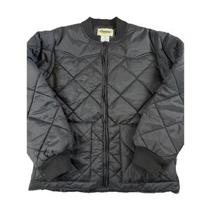 DOMINI INTERNATIONAL INC. Puffer Jacket Coat Size Large Black Full Zipper Pocket